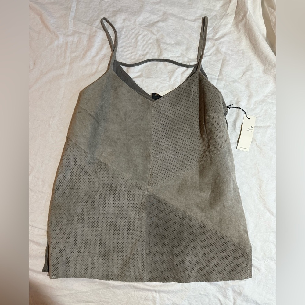 Ecru Stitch Fix Gray Suede Women's Top